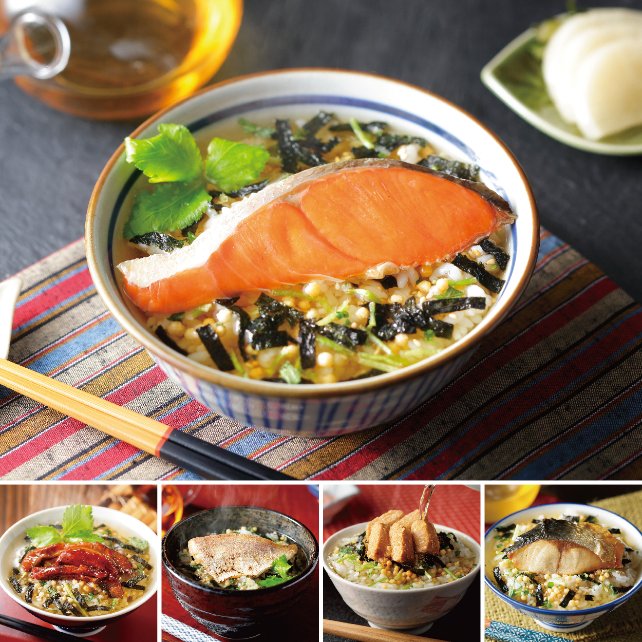 【TOKYO HIROYA】お茶漬け Naruhodo Chazuke 人気5種セット（鮭・鰻・鯛・炙り柚子胡椒明太子・鯖）