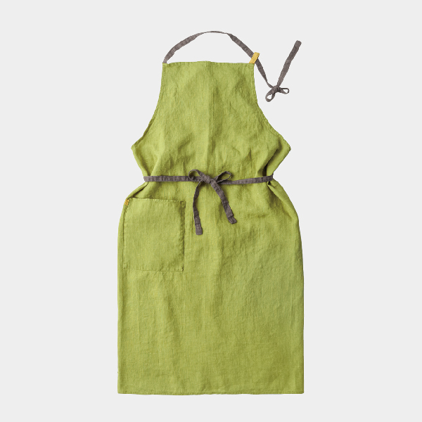 【Lino e Lina】フルエプロン マノン ライムグリーン
