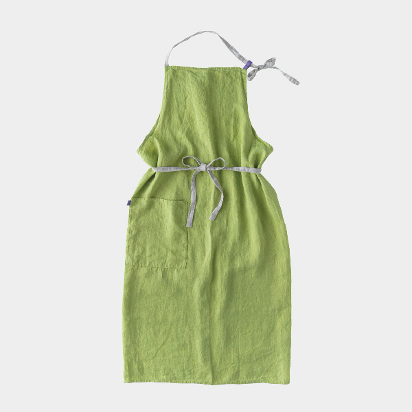 【Lino e Lina】フルエプロン マノン レタスグリーン