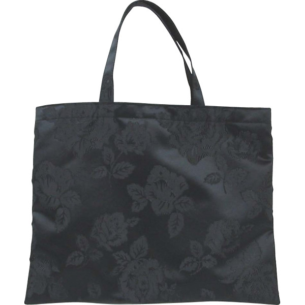 日本製ジャガード手提げバッグブラック