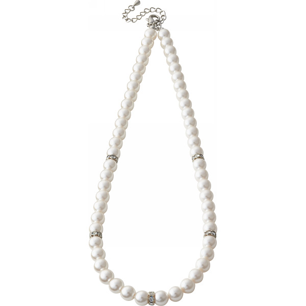 ラインストーンパールネックレス