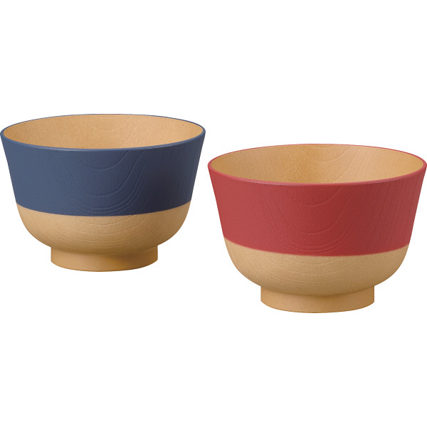 やさしい彩り 抗菌汁椀 るり色／あかね色