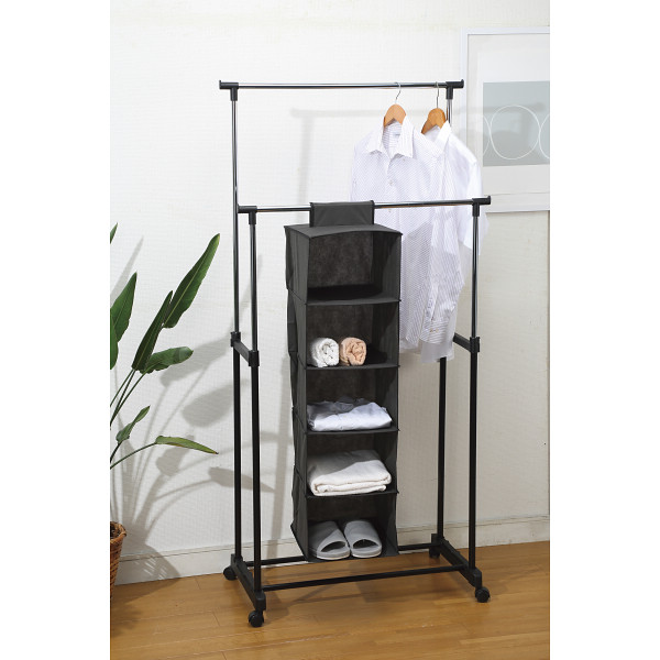 整理ハンガー５段ダークグレー