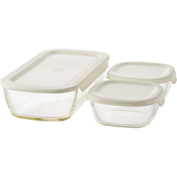 ハリオ スタッキング耐熱ガラスコンテナ３点セット