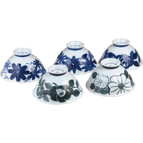 波佐見焼 花絵変り 茶漬揃