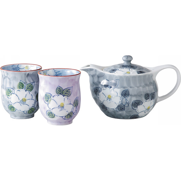 波佐見焼 一珍山茶花 茶コシ付ポット茶の間揃