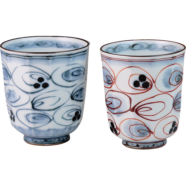 波佐見焼 点彩うず紋 組コップ