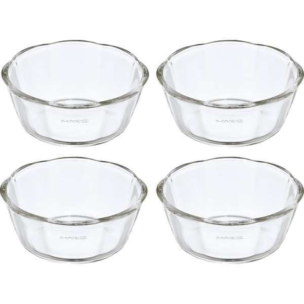ハリオ　耐熱ガラス製スイーツボウル４個セット