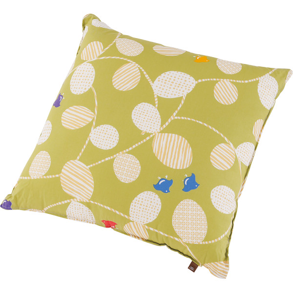 クッション　ちどりグリーン