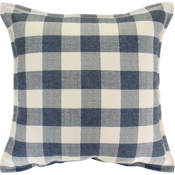 セアテクッション　カントリーチェックブルー