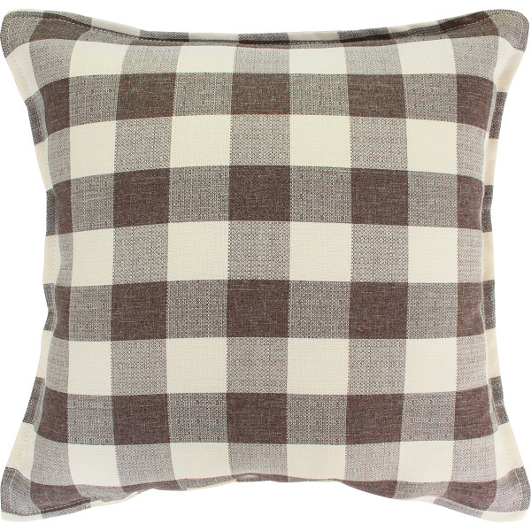 セアテクッション　カントリーチェックブラウン