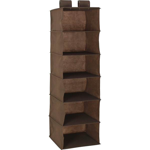 吊り下げ収納ラック６段ダークブラウン