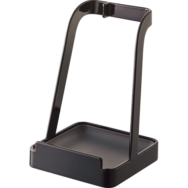 お玉＆鍋ふたスタンドブラック