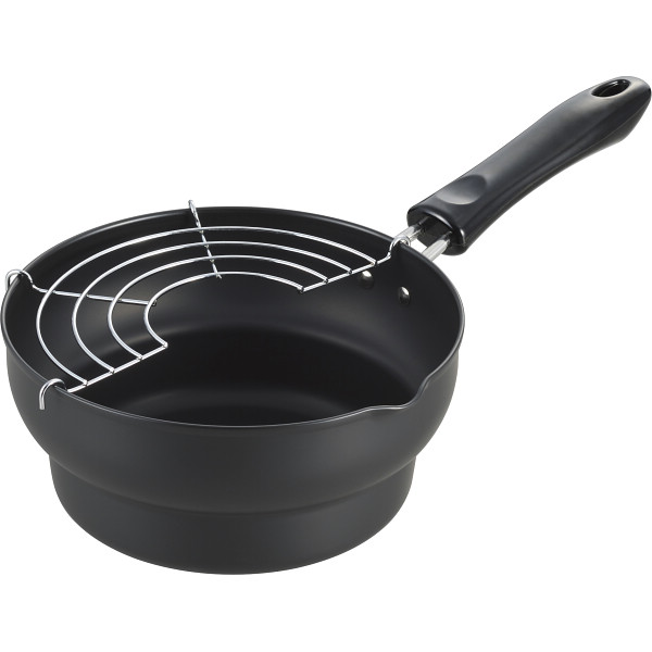 段付き天ぷら鍋（１８ｃｍ）半月網付