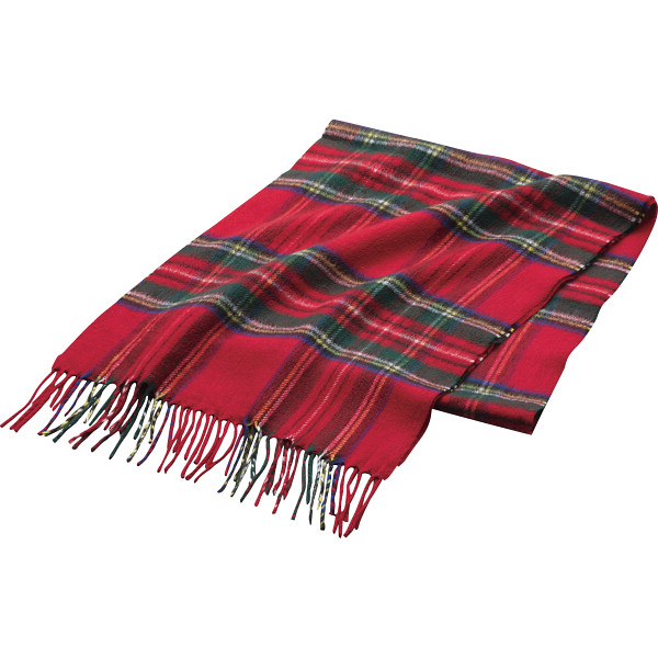 エドマイスター チェック柄マフラー赤