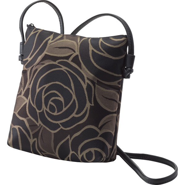 桐生織ジャガードポシェットブラック