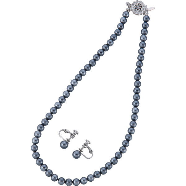 ドゥーナイスクラップ 泉州産貝パール２点セットダークグレー