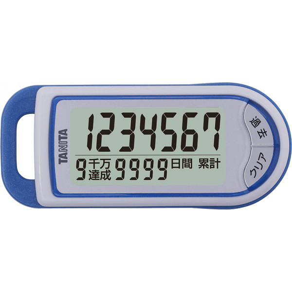 タニタ ３Ｄセンサー搭載歩数計 億歩計ブルー