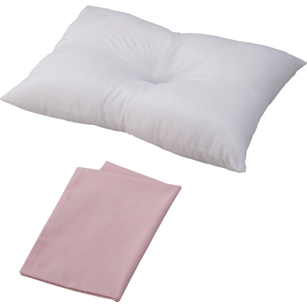 洗える枕＆カバーセット（無地カラー）ピンク