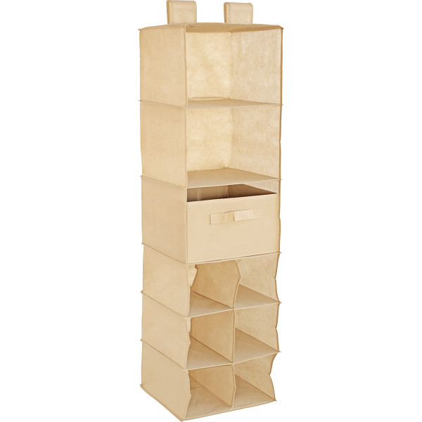 吊り下げ収納ラック９段ベージュ