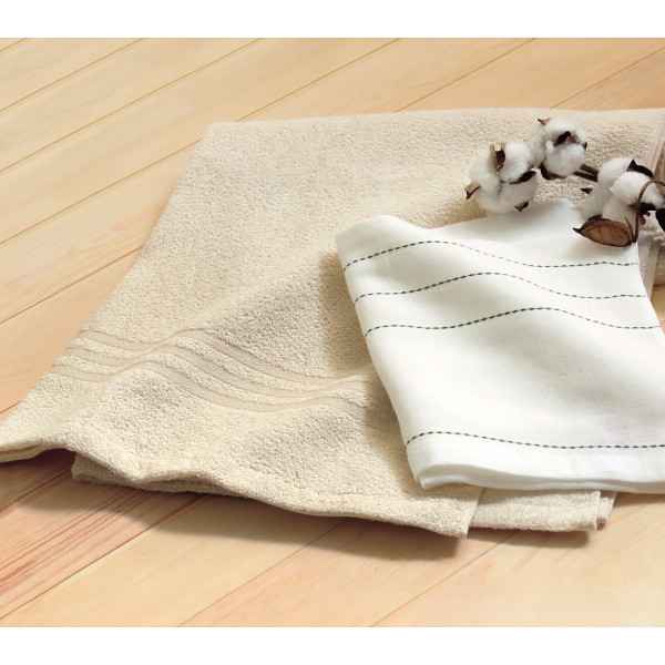 ピュアなオーガニックコットン　バス・フェイスタオルセット