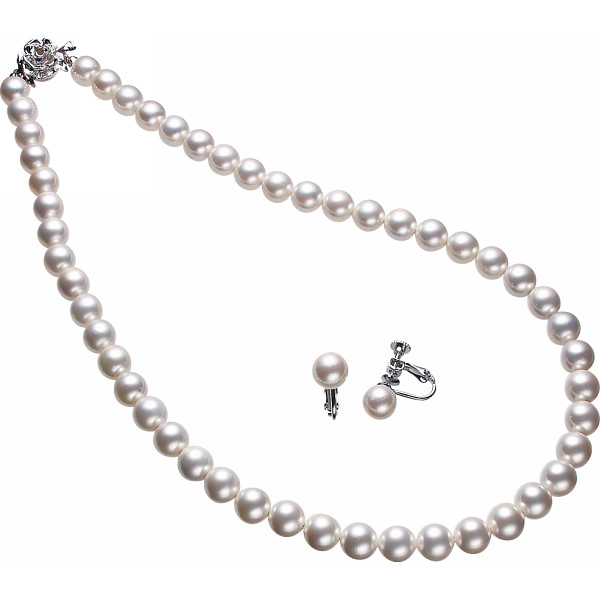 ヴィクトリアンローズ 貝パールネックレス＆イヤリングホワイト