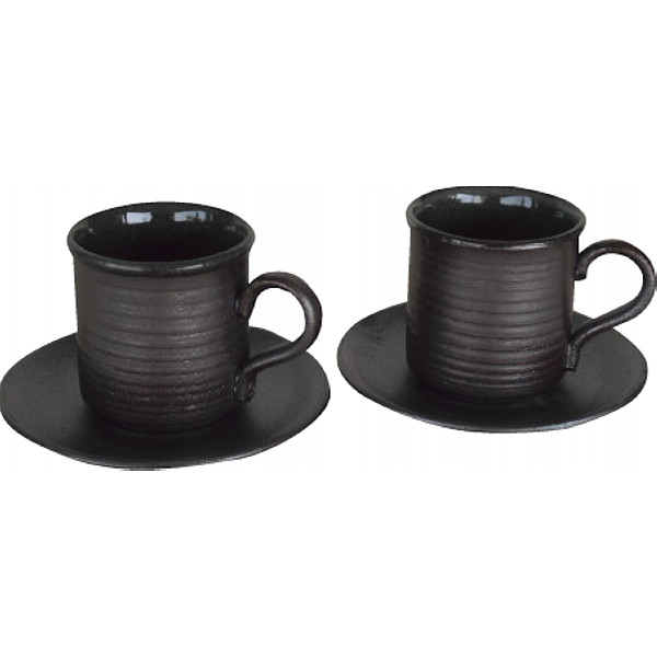 萬古焼 千段 ペア珈琲碗皿