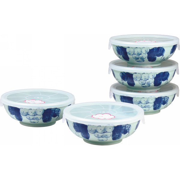 波佐見焼 花ぶどう ノンラップ小鉢５客揃