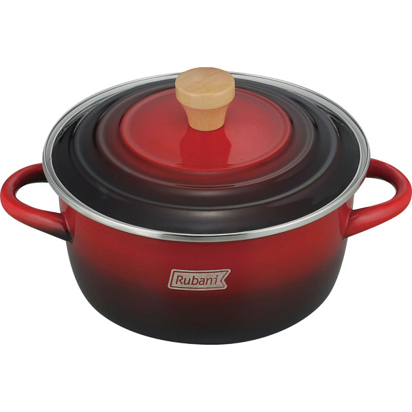 ルバーニ ホーロー両手鍋（２０ｃｍ）レッド