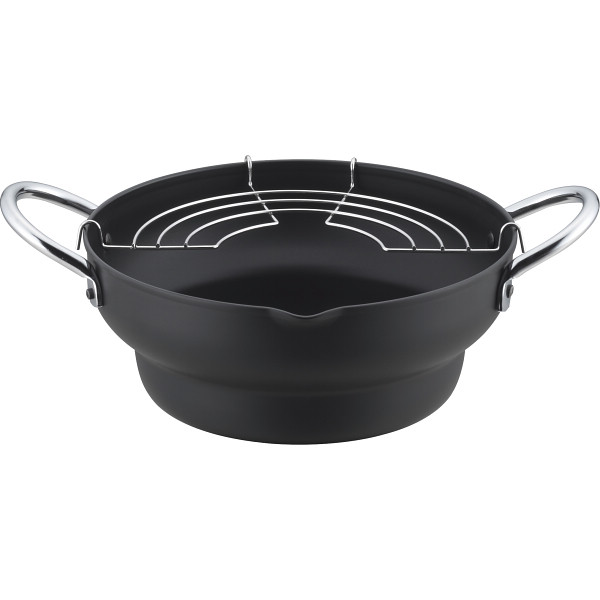 段付き天ぷら鍋（２０ｃｍ）（油切り網付）