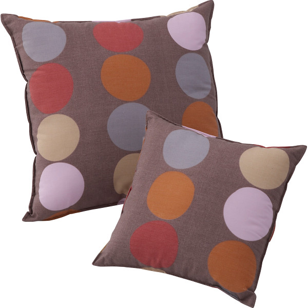 大小クッションセット（ドット）ブラウン