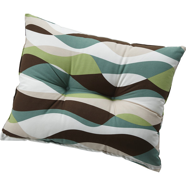 ダイニングチェア用背当てクッション（ウエーブ柄）グリーン