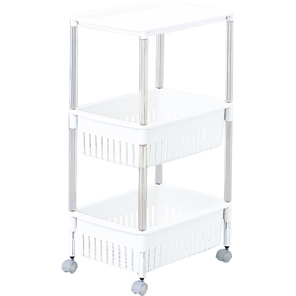 ルーチェ　キッチンワゴン３段ホワイト