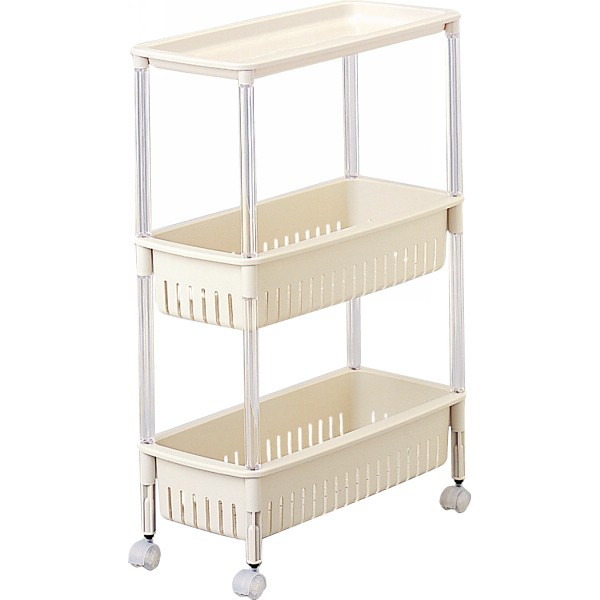ルーチェ　キッチンワゴン３段ベージュ