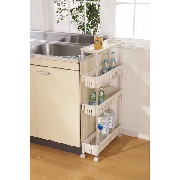 ルーチェ　スリムワゴン４段ベージュ