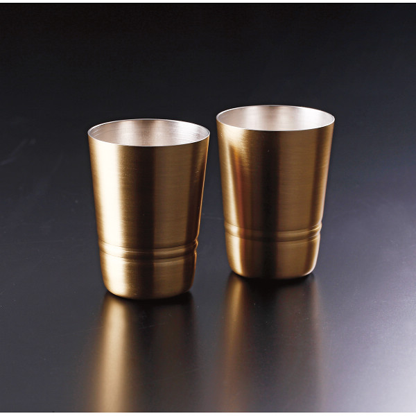 食楽工房 シンプルライン ペア真鍮製ショットタンブラー