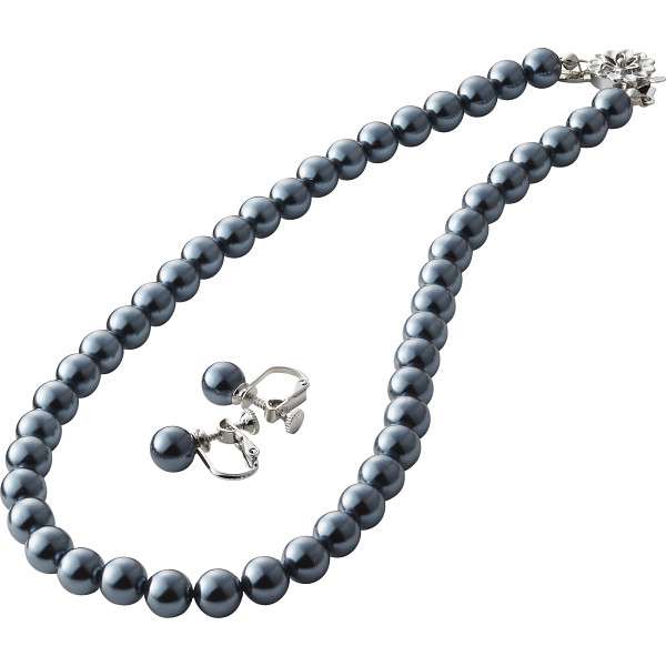 ドゥーナイスクラップ 泉州産貝パール２点セットダークグレー