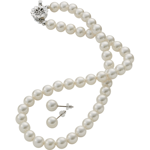 ドゥーナイスクラップ 泉州産貝パールピアスセットホワイト