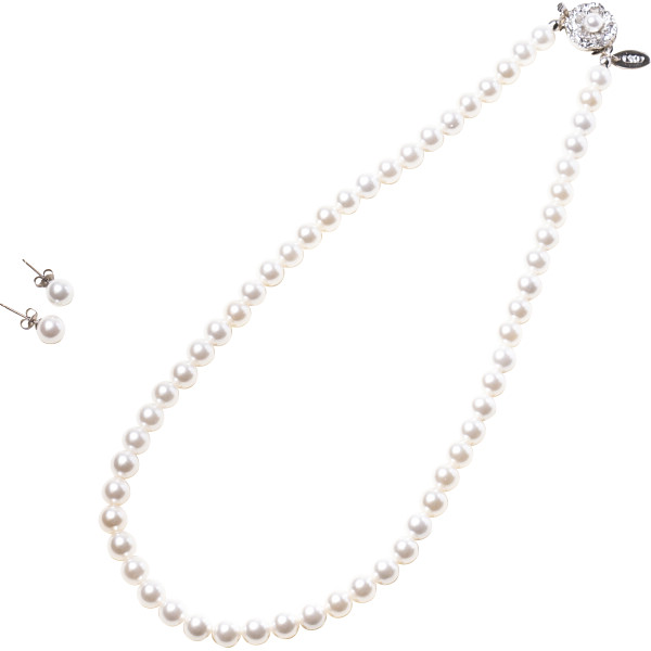 ユキコハナイ　パール２点セットホワイト