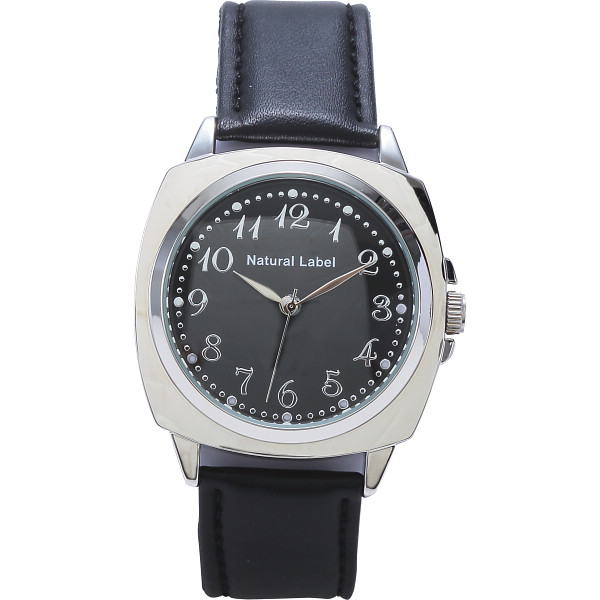 ナチュラルレーベル　メンズウオッチブラック