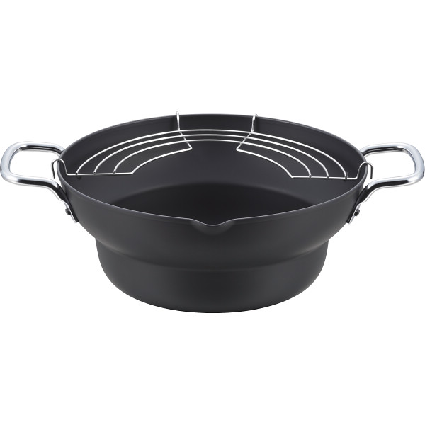 段付き天ぷら鍋（２４ｃｍ）油切り網付