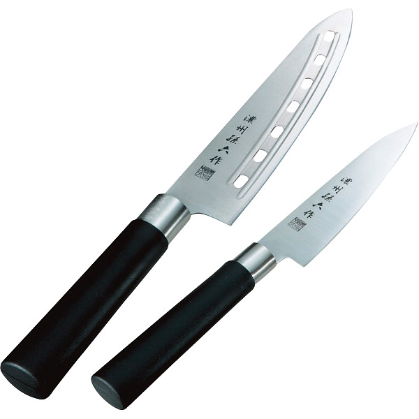 濃州孫六作 料理包丁２本セット（和式丸柄）
