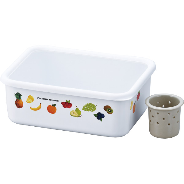 ビタミンアイランド ホーロー保存容器（水抜容器付）