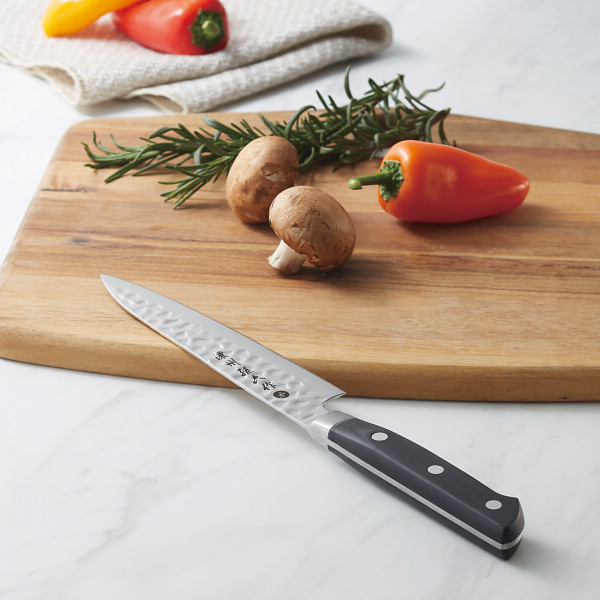 濃州孫六作　古流鎚目仕上ペティナイフブラック