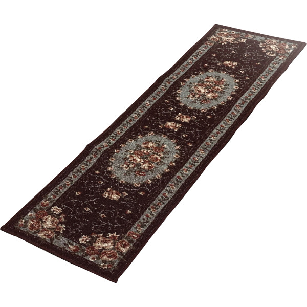 丈夫なはっ水加工キッチンマットブラウン