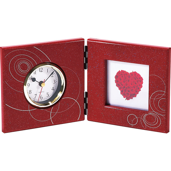 屏風時計朱