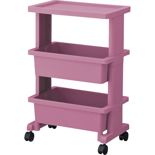 テーブルワゴンミニピンクグレー