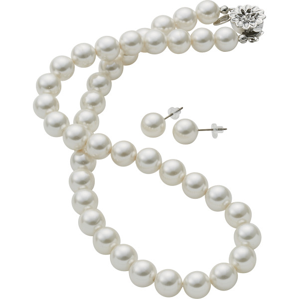 ドゥーナイスクラップ 泉州産貝パールピアスセットホワイト