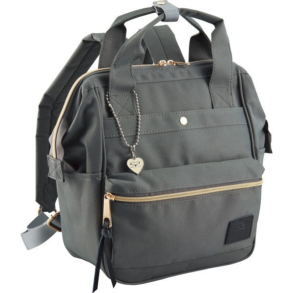 サボイ ワイヤー入りリュック（チャーム付）グレー