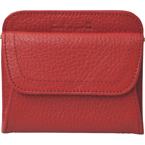良品工房　日本製牛革財布レッド